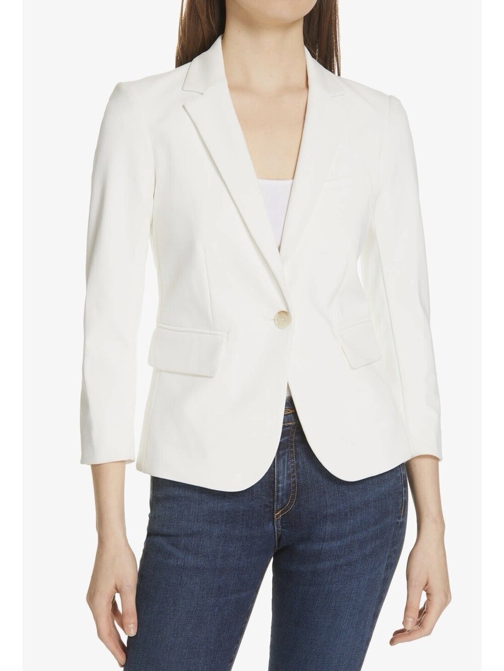 New Veronica Beard Schoolboy Dickey Jacket In White Size 2 $698